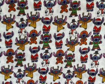 Christmas Santa Stitch Character Fabric Poly Cotton/100% Cotton Fat Quarter/Half Metre
