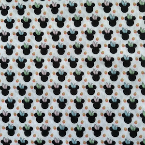 Easter Mickey Mouse Heads Poly Cotton/100% Cotton Character Fabric Fat Quarter/Half Metre