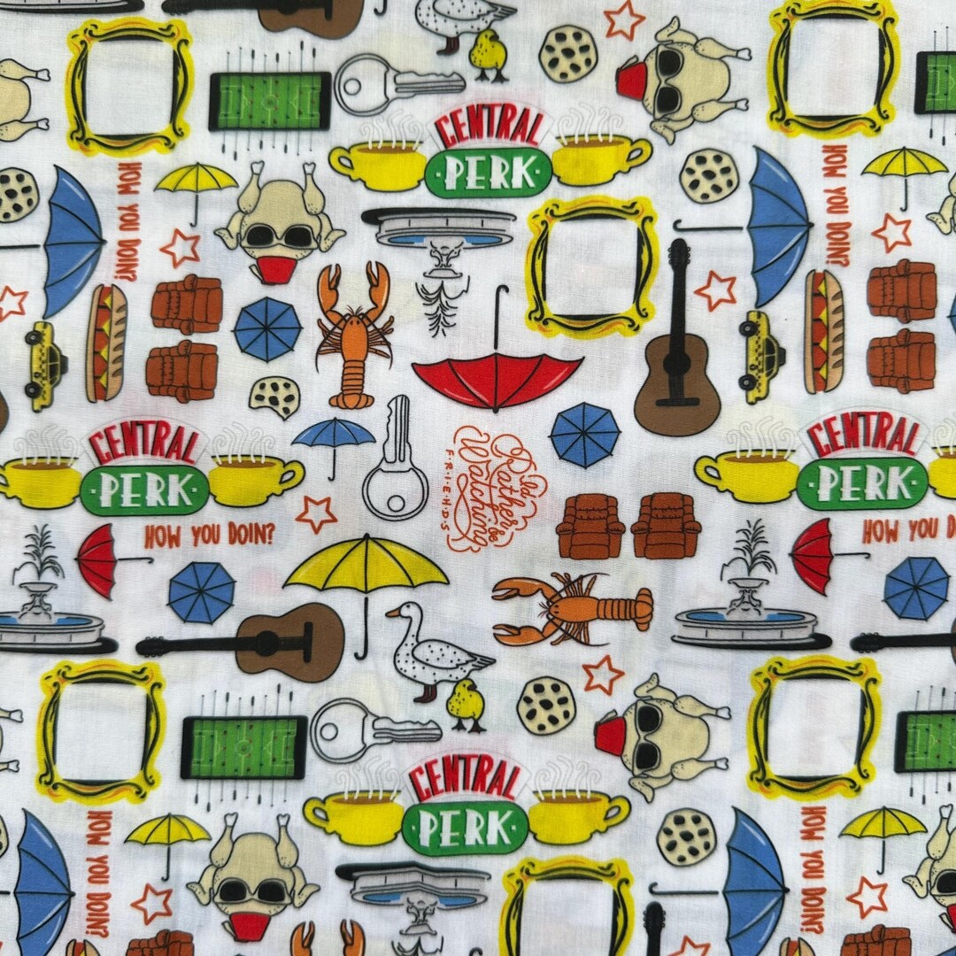 Perk Cloth Friends Central Perk Character Fabric Poly Cotton/100% Cotton Fat ...