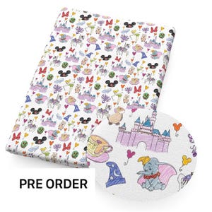 PRE ORDER - Castle Parks Cartoon Character Fabric - Poly Cotton/100% Cotton/Bullet Fabric