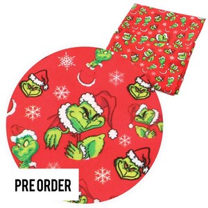 PRE ORDER - Christmas Grinch Character Fabric - Poly Cotton/100% Cotton/Bullet Fabric