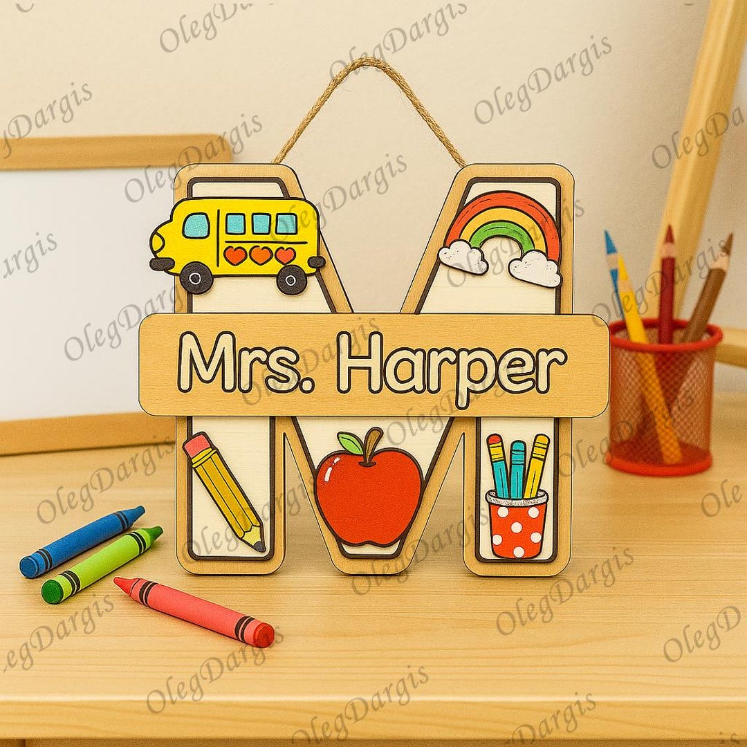 Personalized Back to School Teacher Gift, Custom Teacher Letter Sign ...