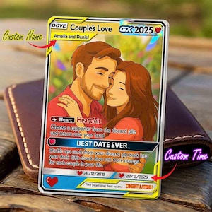 Tarjeta de amor personalizada con mensaje de pareja/tarjeta acrílica, regalo temático personalizado para aniversario, regalo de esposa gamer para esposo, tarjeta de amor