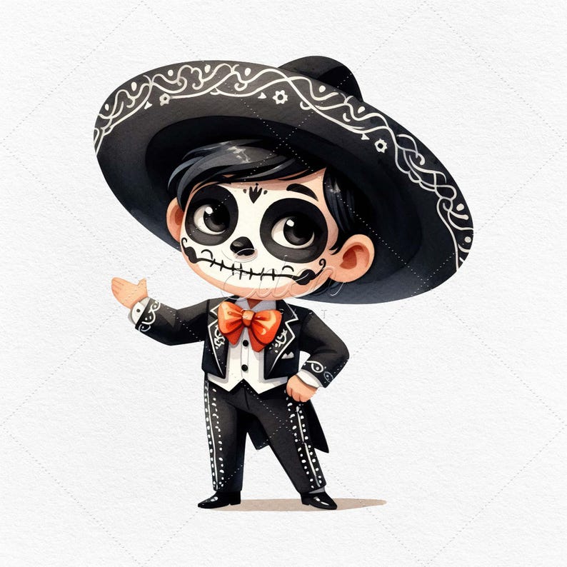 10 Cute Watercolor Catrín Clipart • Day of the Dead Clip Art • PNG ...