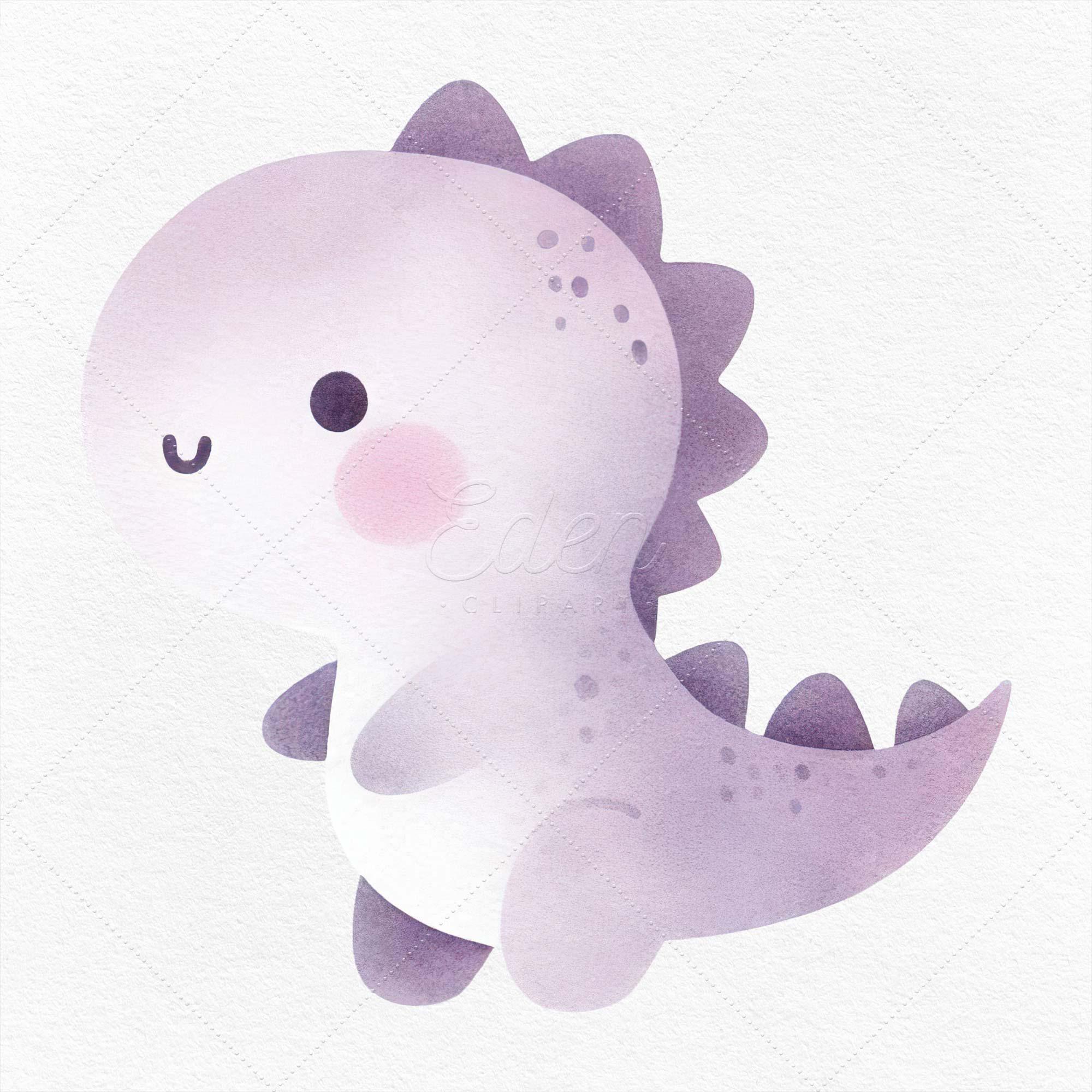 10 Dinosaurs Clipart • Cute Watercolor Baby Shower Clip Art • Rainbow ...