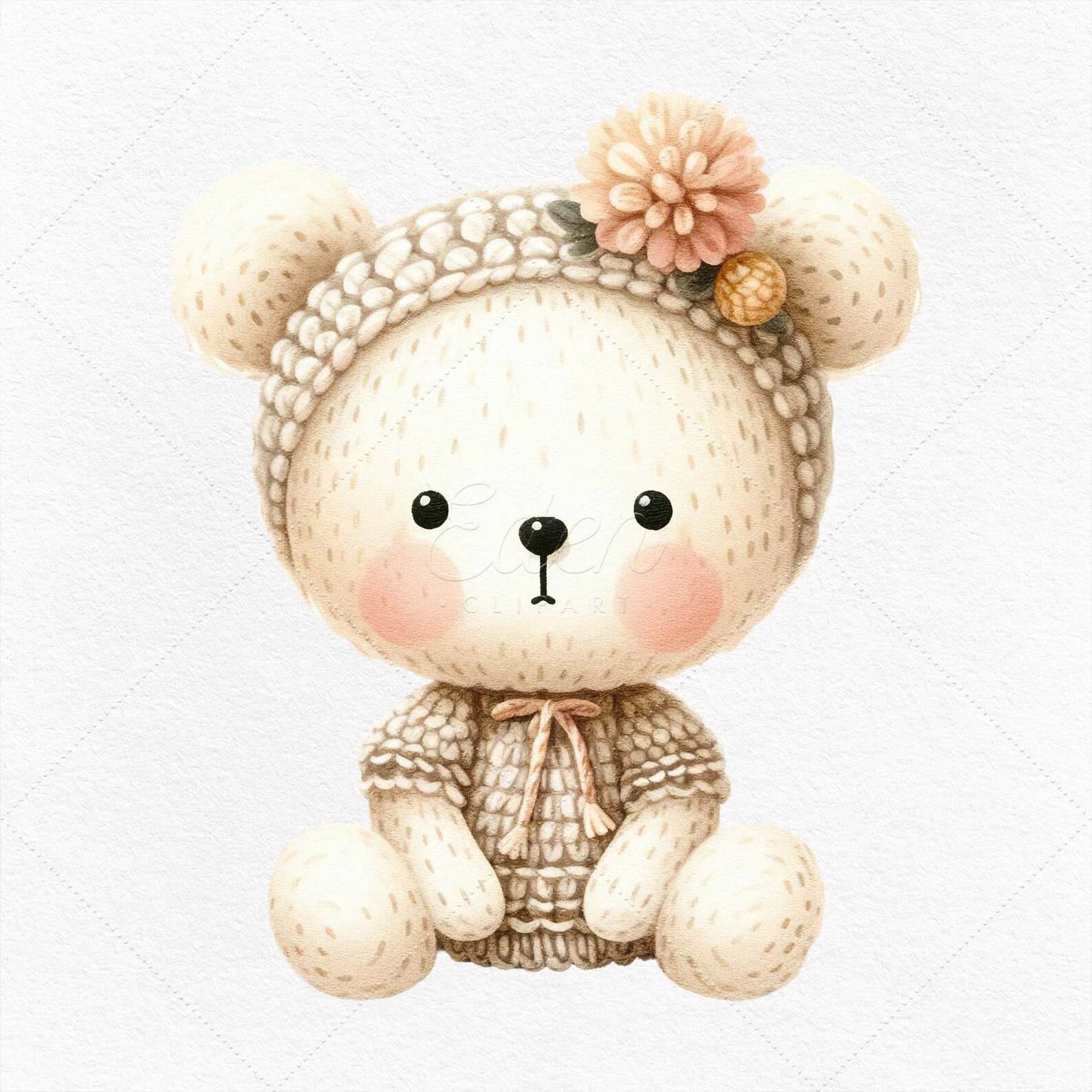 10 Cute Teddy Bear Graphics • Watercolor Baby Shower Art • Instant PNG ...