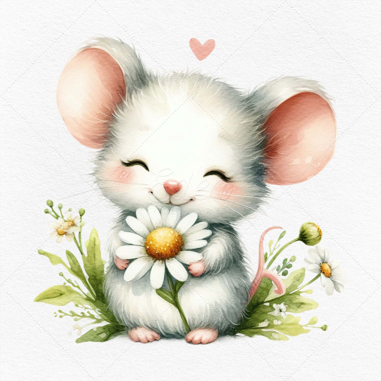8 Little Mouse Clipart Images • Watercolor PNG + JPG Instant Download ...