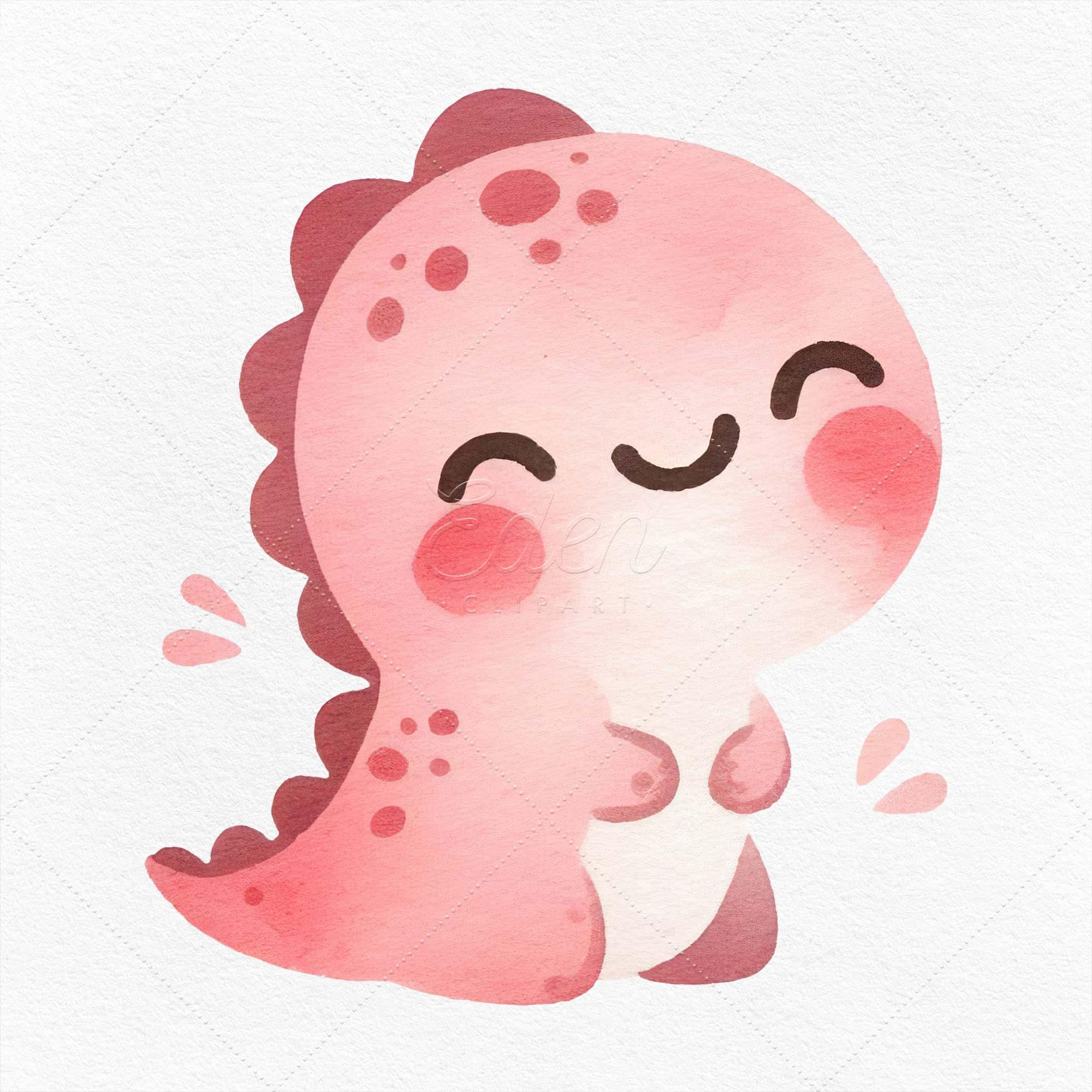 10 Dinosaurs Clipart • Cute Watercolor Baby Shower Clip Art • Rainbow ...