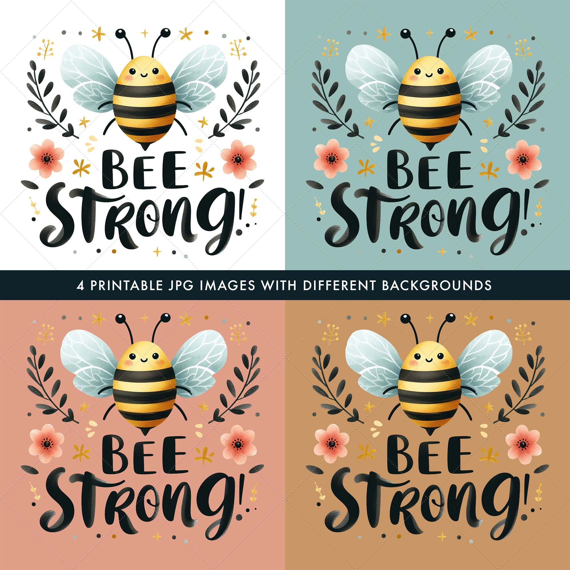 Bee Strong Clipart Images Printable Bee Clip Art Sublimation Designs ...