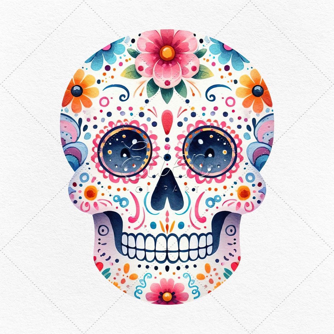10 Calavera Clipart • Sugar Skull Designs • Mexican Clip Art