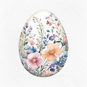 10 Clipart di uova acquerellate • Clipart pasquali stampabili • Download immediato in formato PNG/JPG • Perfette per sublimazione, artigianato, progetti fai da te e altro ancora!