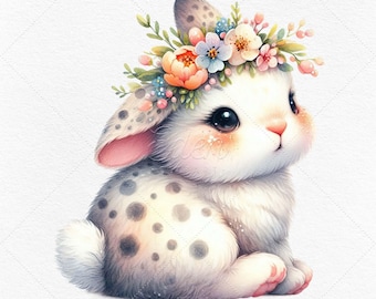 10 Easter Bunny Clipart • Bunny PNG Transparent Background • Cute Bunny JPG Instant Download • Perfect for Card Making, Crafts & More!