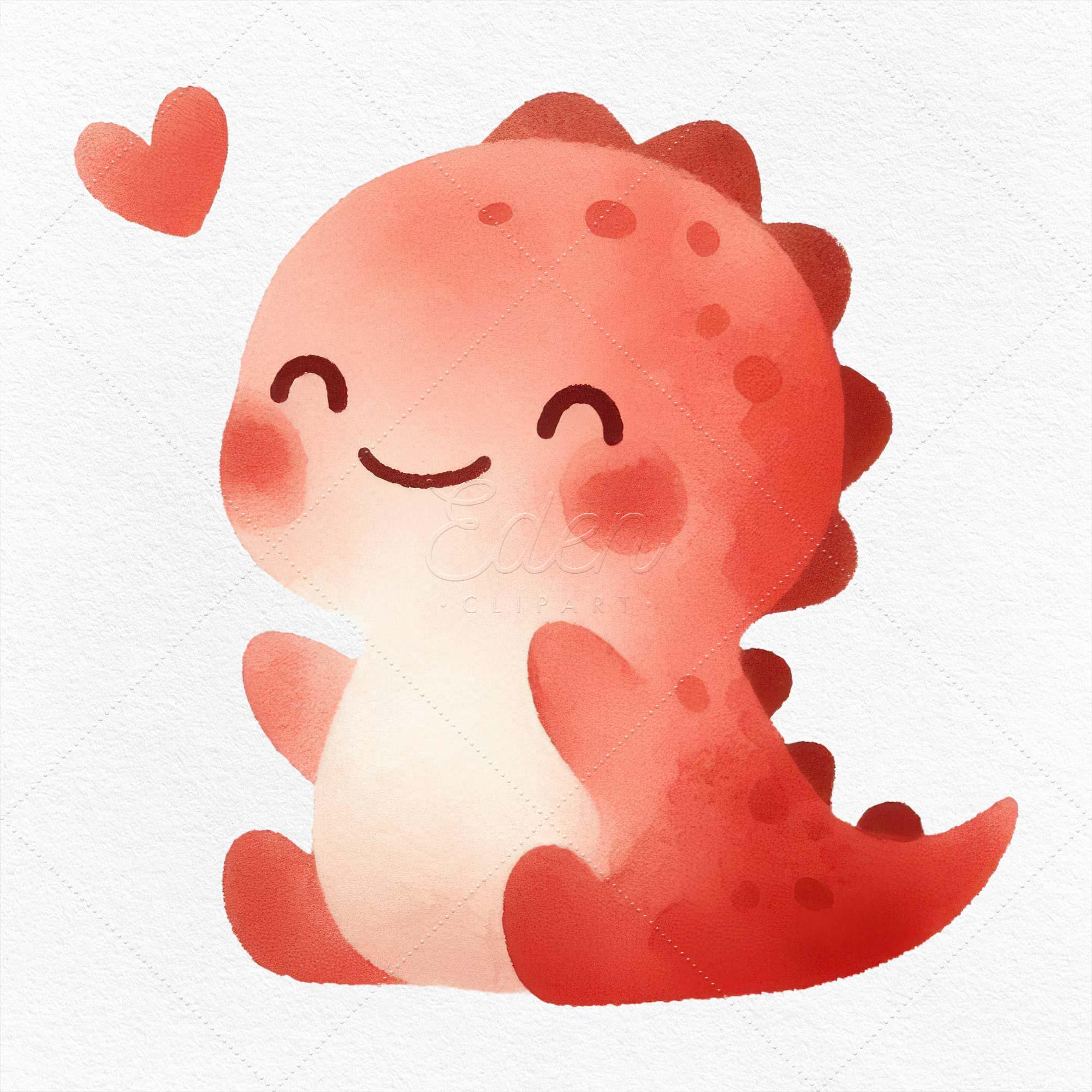 10 Dinosaurs Clipart • Cute Watercolor Baby Shower Clip Art • Rainbow ...