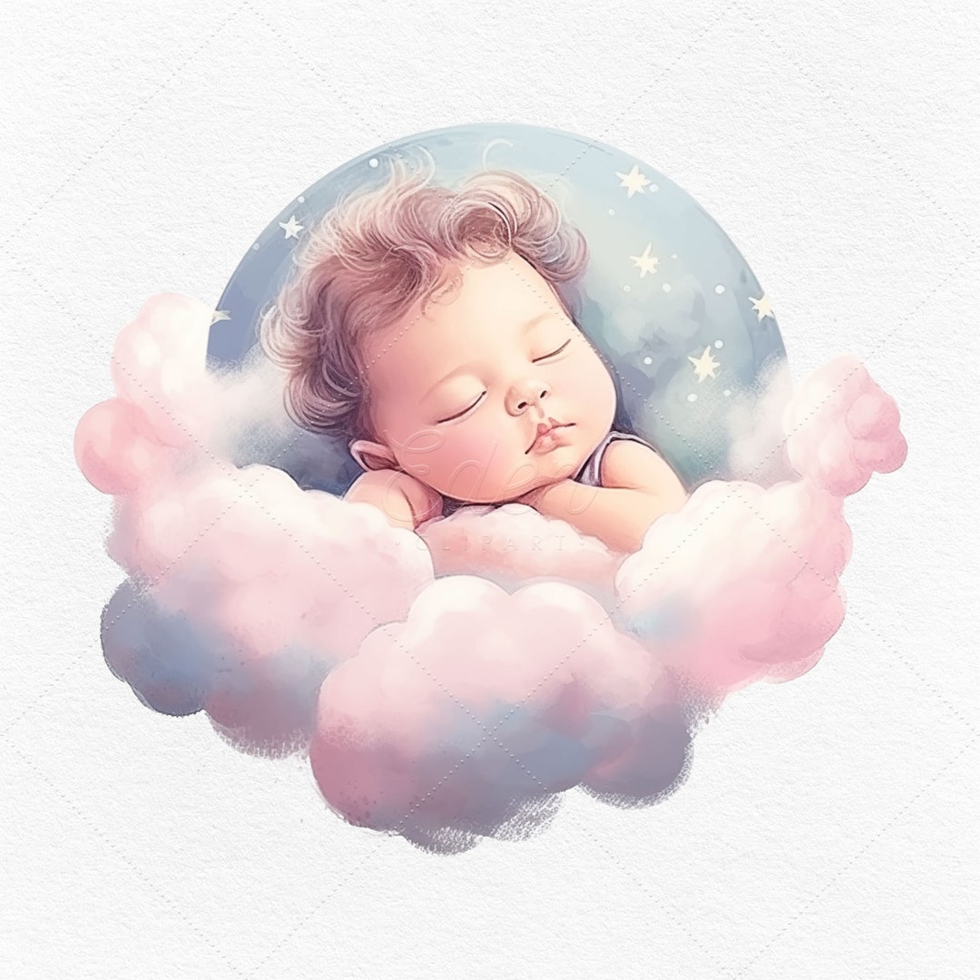 Cute Sleeping Baby PNG + JPG Images • Instant Download • Shirt Transfer ...