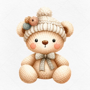 10 Adorable Teddy Bear Cliparts • Baby Shower Watercolor Art • PNG + JPG Instant Download • Premium Sublimation Designs