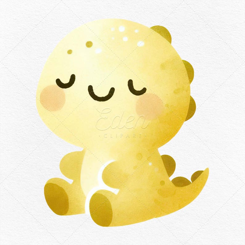 10 Dinosaurs Clipart • Cute Watercolor Baby Shower Clip Art • Rainbow ...