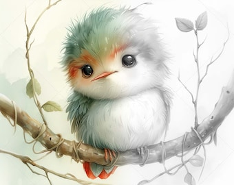 Süßer kleiner Vogel JPG Digitale Dateien • Vogel Sublimationsdesign • Druckbare Kunst Sofort-Download • Kommerzielle Nutzung