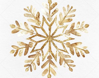 10 guldfärgade snöflingor Clipart PNG/JPG • Julsnöflingor • Guldfärgade högtidsklipp • Direktnedladdning • Kommersiellt bruk • Vinterkonstdesigner