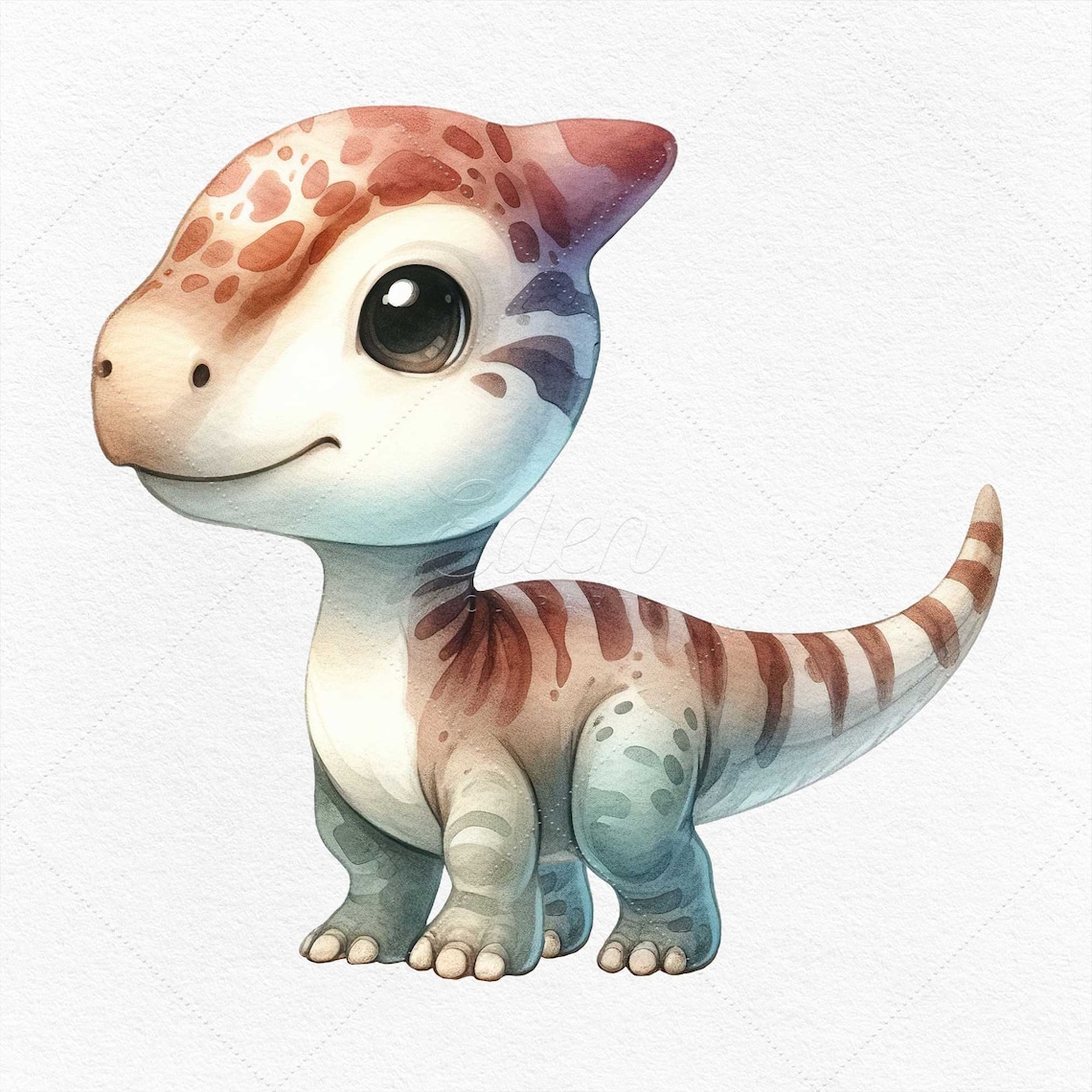 8 Baby Dinosaurs Clipart Images • Watercolor PNG + JPG Instant Download ...