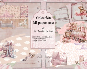 colección digital scrapbooking bebe Mi Peque rosa