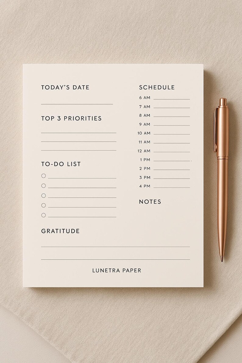 Minimalist Daily Planner Printable | Undated PDF To-do List & Schedule ...