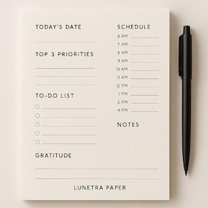 Minimalist Daily Planner Printable | Undated PDF To-Do List & Schedule | Productivity Planner for Work, School, or Home | Instant Download