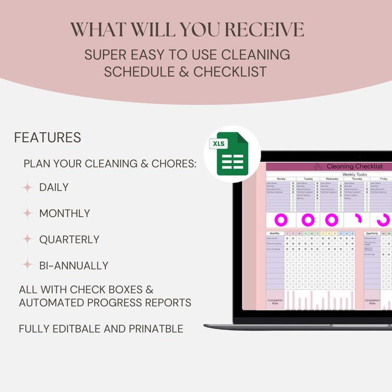 EDITABLE Cleaning Schedule, Weekly, Monthly, Quarterly & Yearly ...