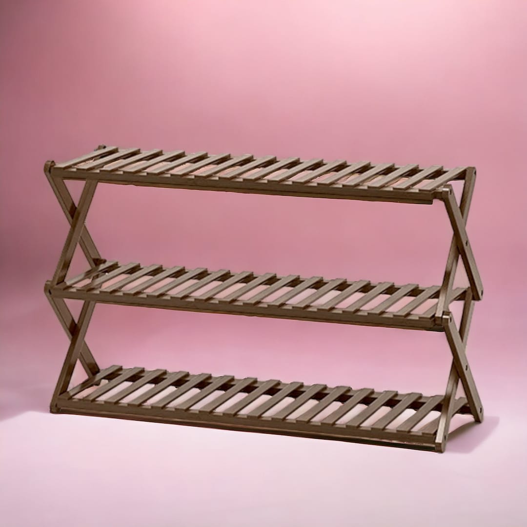 Shoe Rack Bamboo Shoe Rack X-shaped 3 Tier Doorstep Storage Rack Small ...