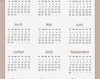 Annual calendar 2024