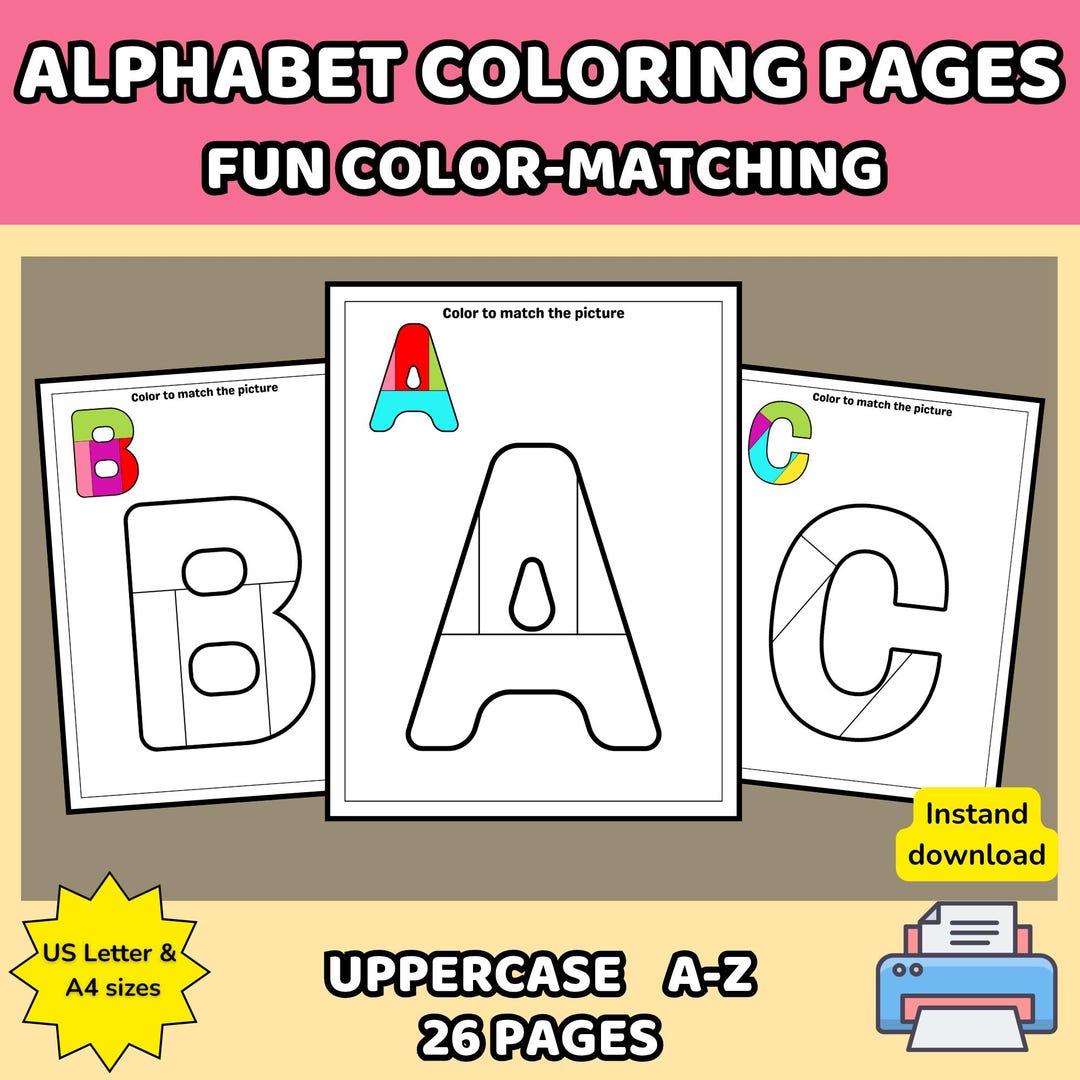 Print Letters To Color Alphabet Coloring Pages | Uppercase Letter Practice, Color Matching ...
