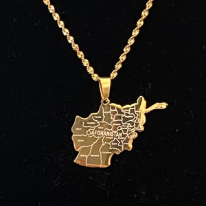 Nieuwe Afghanistan Kaart map Hanger Kettingen Afghaanse Rvs Etnische Sieraden Voor Vrouwen Mannen Meisjes