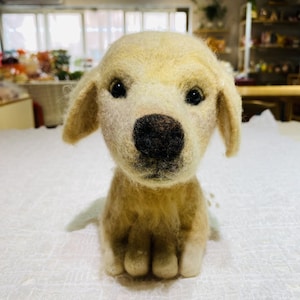 Needle Felted Dog | Felted Animal Sculpture | Wool Felt Dog | Desk Home Decor | Simulation Dog Doll | Golden Retriever | Gift For Dog Lovers
