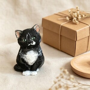 Custom Handmade Aromatherapy Stone Cat Sculpture - Pet Memorial Sympathy Gift, Personalized Scented Home Decor Art