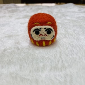 Daruma Doll | Needle Felt Doll | Wool Felt Figurine | Daruma Handmade Wool Mini Standing Doll | Daruma Doll Making Wish Good Luck Fortune