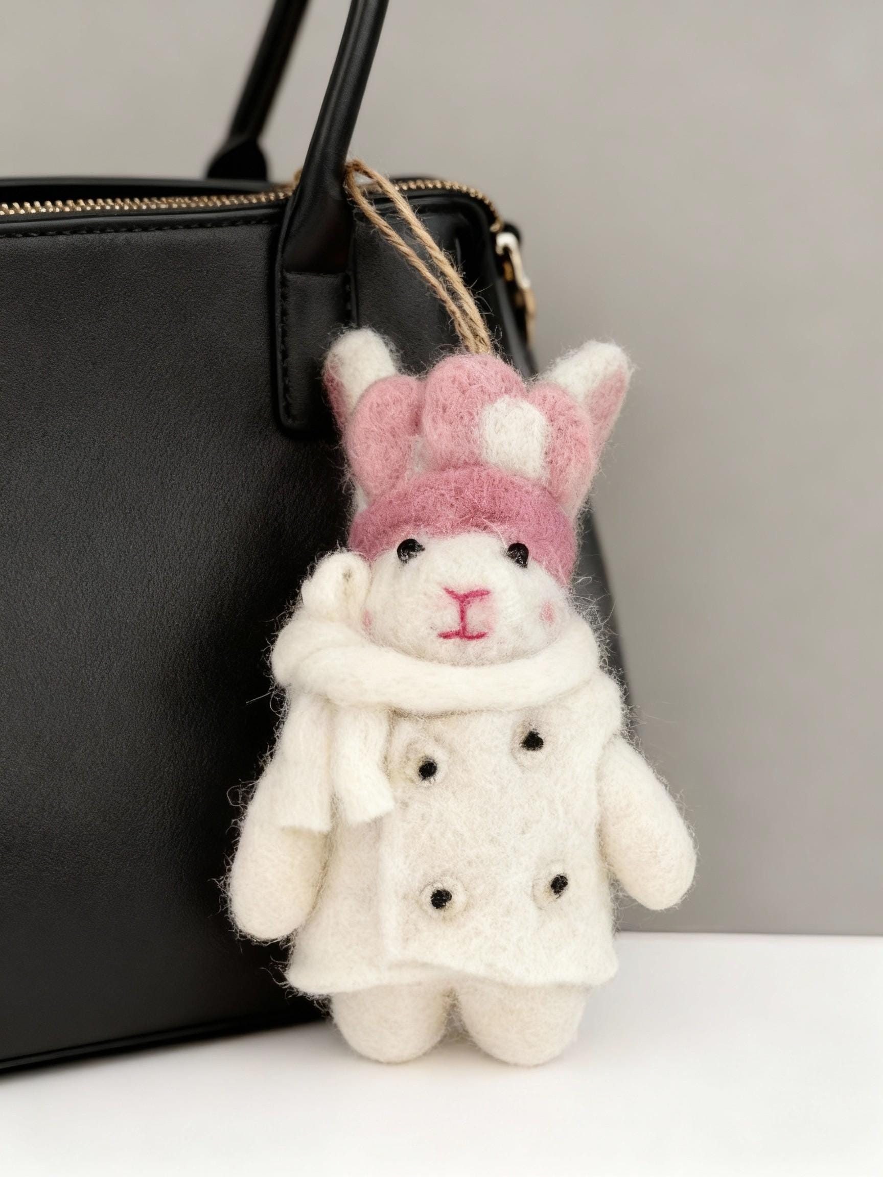 Adorable Handmade Rabbit Keychain Set, Multiple Bunny Designs for Bag ...