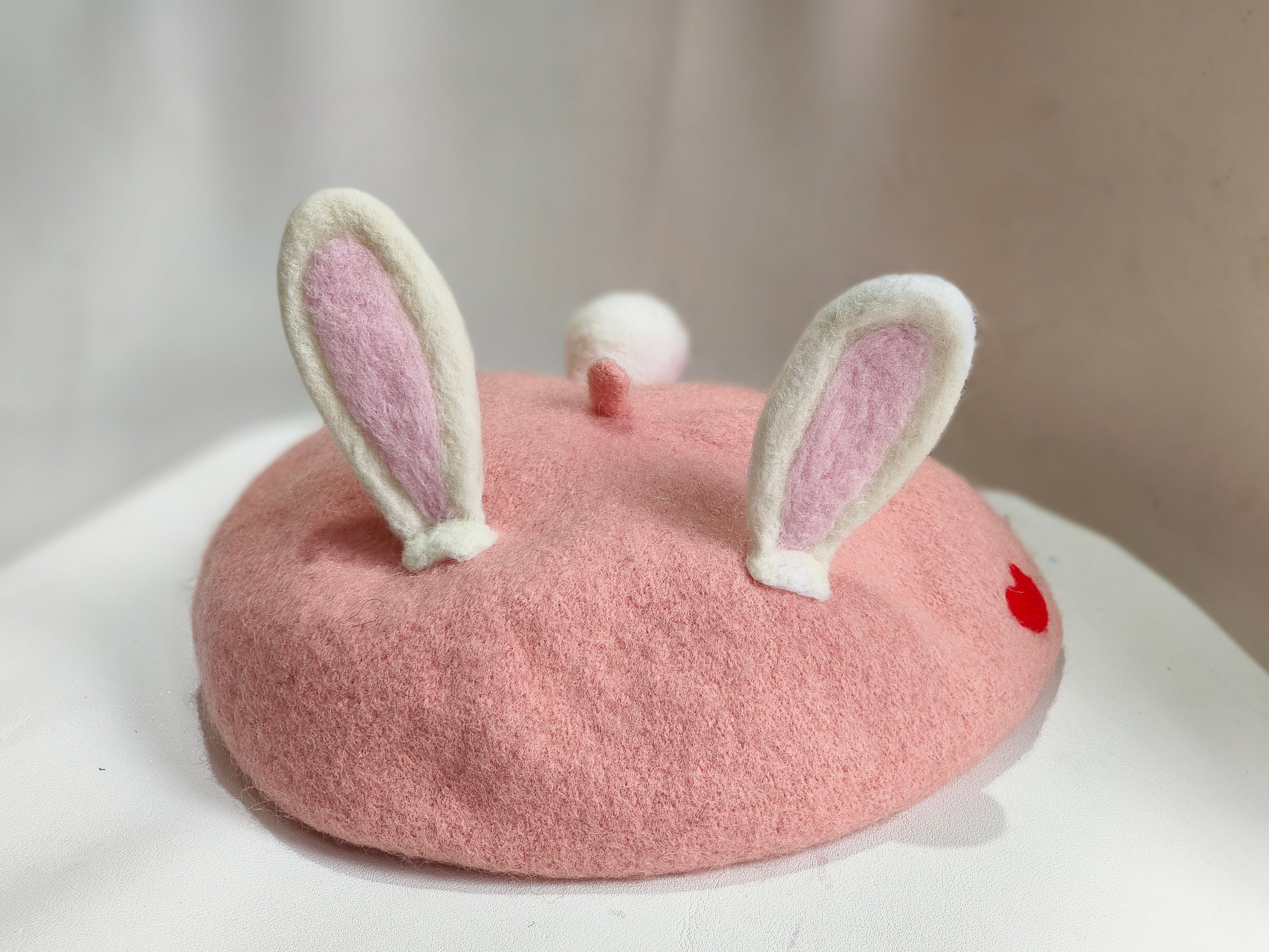 Custom Rabbit Ear Beret | Handmade Wool Felt Hat | Cozy  display picture 1