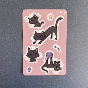 Black cat sticker sheet