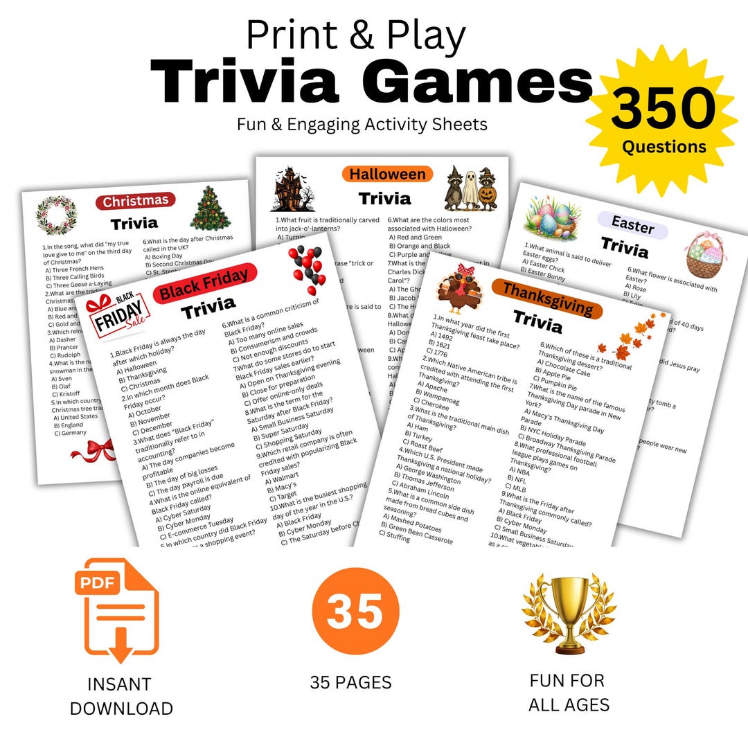 Jeu de cartes Trivia à imprimer et à jouer : plus de 600 questions ...