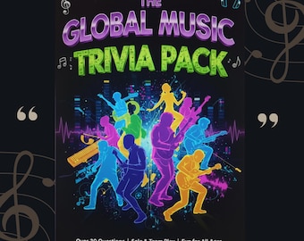 Trivia-game muziek | Afdrukbare muziekquiz (direct downloaden)