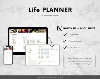 New Notion Life planner, That girl dashboard, Notion ultimate life planner, Personal digital planner, All in one notion digital template