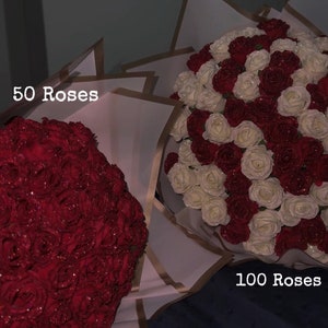 PREORDER Glitter Rose Bouquet Glitter Roses 100 Roses 50 Roses bouquet Valentine's Day image 1