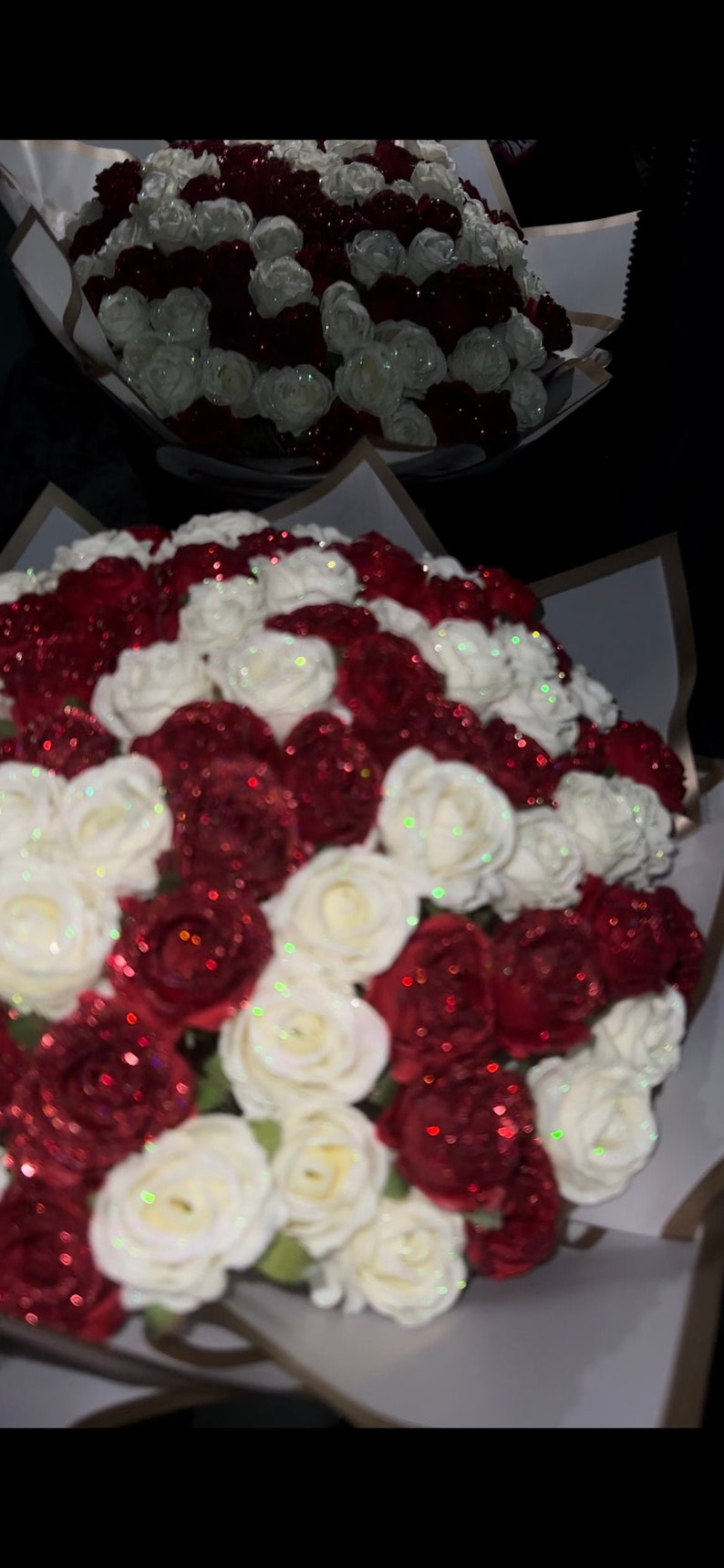PREORDER Glitter Rose Bouquet Glitter Roses 100 Roses 50 Roses bouquet Valentine's Day image 4