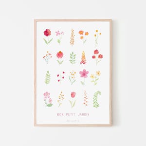 Póster A4 Mi pequeño jardín - Acuarela