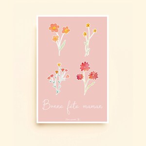Carte postale (+enveloppe) Bonne fête maman - Aquarelle