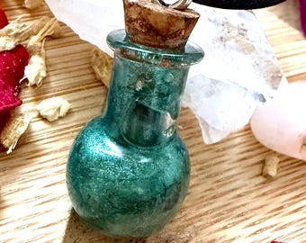Moon Child | Abundance Spell Jar | Attract Wealth Necklace | Good Luck | Good Fortune Amulet