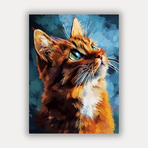 Cat wall art - Manet style poster - Cat gift Impressionism wall decoration - Cat picture for your living room - Free shipping
