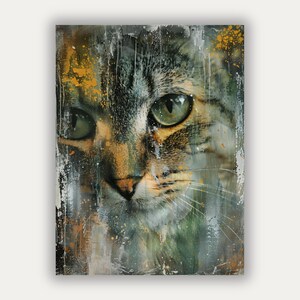 Poster with cat in modern art style for your home - Wall art with cat - Cute gift idea with cats - Free shipping