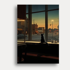 Poster with cat in the style of American Realism - Art print - High-quality cat pictures for your living room - Free shipping