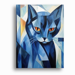 Poster Cat - Print in the style of Franz Marc - Wall decoration - High-quality cat pictures for your living room - Free shipping