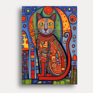 Kunstprint kattenposter - Originele muurkunst - Hoogwaardige kattenfoto's voor uw woonkamer - Gratis verzending